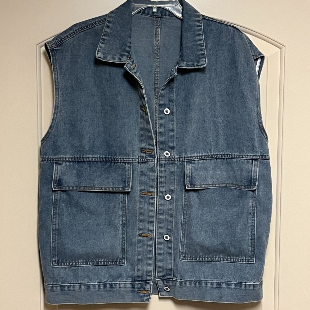 Women's Jean Jacket Vest Size M/L